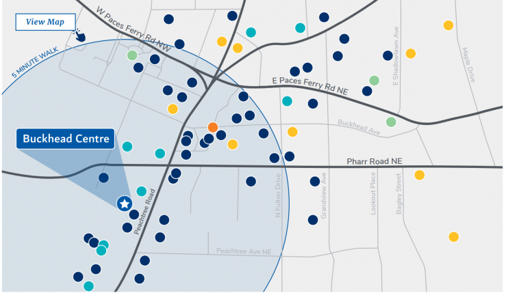 graphical map of buckhead centre's location